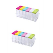 양념 항아리 보관 플라스틱 용기 병 세트 도구 후추 향신료 주방 정리 보관 상자 주방 정리, 2pcs, 하나