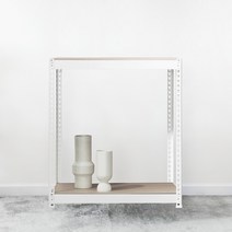 조립식선반 수납 앵글선반 2단 1100 x 400 x 420, 블랙, 12mm 강화 MDF 보드