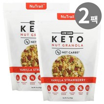 뉴트레일 키토 너트 그래놀라 바닐라 스트로베리 오트밀 312g, 2개