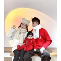 크리스마스 꽈배기 스웨터 엄마랑딸 커플룩 커플룩 모녀 후드티 돌촬영 패밀리 의상 백일사진