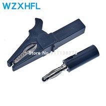 55MM 악어 클립 + 바나나 플러그 4mm 플러그 케이블 클립이있는 테스트 프로브, Black