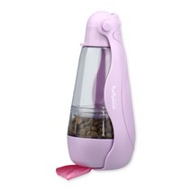 울리올리 산책 강아지 휴대용물통 간식통, 핑크(Pink)