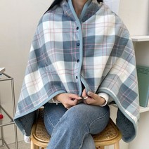 똑딱이 털 안감 극세사 따뜻한 차량용 차박 겨울 어깨 망토 무릎 숄 담요 bb4033