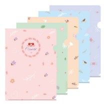 유니크 투명화일 A4홀더 L홀더 L자화일 플라워 5종 단품 10매, FL01 플라워_스카이