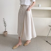 [바보사랑] 여자 봄 여름 데일리 랩 리본 치마 A라인 롱 스커트[옷자락]