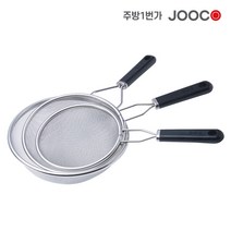 주방1번가 주코(JOOCO) 007 건지기 검정손잡이 스텐건지기 거름망 뜰채 채망, 거친 / 특소 (160x180mm)