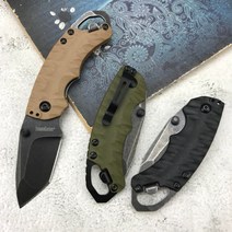 멀티툴 kershaw 8750 접이식 블레이드 나이프 미니 군사 전투 야외 캠핑 사냥 생존 전술 유틸리티 포켓 edc 멀티 나이프, 노란색 손잡이