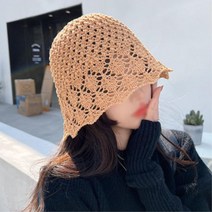 여름 피서지 바캉스룩 니트꼬임 그물챙 버킷햇 나들이용 선물용 바닷가모자 여행용