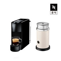 [공식판매처] 네스프레소 에센자 미니 C30 에스프레소 캡슐커피머신 블랙 + 에어로치노 화이트, 단품