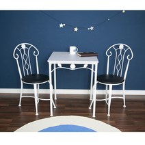 해성하이퍼 2인티테이블세트 미니식탁 인테리어 홈카페 베란다 서재 부부침실 모텔 상담실 탕비실 휴게실 커피탁자, QT805(그레이+화이트)