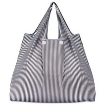 일본직발송 4. Etercycle 접이식 쇼핑백 방수 소재 B07F82KC8M, One Size_1 br- 그레이스트라이, One Size_1 br- 그레이스트라이, 1 br- 그레이스트라이프