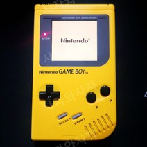 GB게임기 닌텐도 게임보이 IPS 액정 개조 레트로 게임기, 건전지 버전, 일판, 노란색