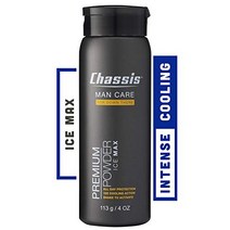 Chassis Premium Ice Max Talc-Free Body Powder for Men | All-New w/Max Cooling Sensation, 1