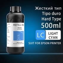 프린터 잉크 호환 500ML LED UV 잉크 엡손 L800 R290 R330 1390 1400 1500W DX5 DX7 평판 프린터 범용 경, 한개옵션1, 11 1PC-Hard-LC