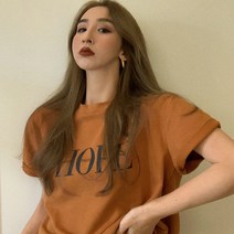 케빈 여름 프린트 반팔 티셔츠 루즈핏 미디엄 롱 캐주얼 상의 여성복 ZX8000