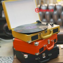 턴테이블 휴대용 LP 턴테이블 오디오 LP판 플레이어 레코드판, BROWN