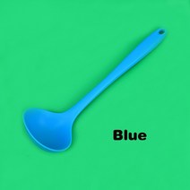 식기 긴 손잡이 실리콘 수프 스푼 가정용 호텔 식사 용품 스푼 주방 조리기구 스푼 신제품, Blue