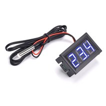 온도계측기 자기온도계 DC4 ~ 30V 미니 디지털 LED 온도계 자동차 온도 모니터 패널 미터 측정 범위-50-1, 02 Blue Display