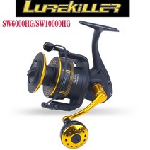 Lurekiller 풀 메탈 스피닝 릴 5.9 : 1 GEAR RATIO 35kgs Drag 9 1BB SW6000HG SW10000HG Jigging Reel Popping R, 10000 시리즈