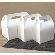 블랙 선물상자 ( 특대 대 중 소 ) 손잡이상자 케이크 쿠키 마카롱 포장상자 선물포장박스 꽈배기상자 답례품포장 디저트포장, 1장, 화이트 선물상자(대)
