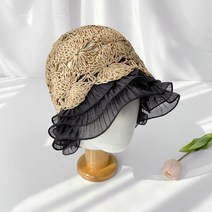 시폰셔링버킷모자 봄여성모자 골프여름모자 시원한, 핑크