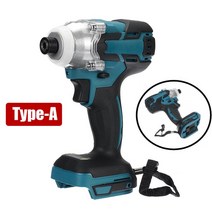 전동렌치 복사알 세트 에어공구 전동토크렌치 520NM 브러시리스 전기 임팩트 렌치 스크루 드라이버 1/2 인, 01 Type-A -NO Battery
