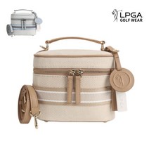 LPGA 골프 웨어 여성 자가드 웨빙 포인트 파우치 가방 L225AB803P, 베이지-one_size, 색상:베이지 / 사이즈:one_size