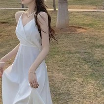 디어로우 플러피 리본 백리스 나시 원피스