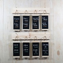 바이코 벽걸이 수제칠판 소나무원목프레임 벽메뉴판 4개 세트, 1세트
