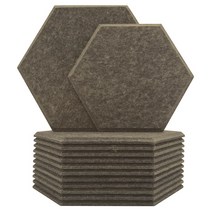 가정집방음 폴리에스터흡음재 층간소음방지재 현관문방음재 침실 디자인 6 음향 치료 천장 흡음 패널 벽 홈 액세서리, 짙은 회색, 큰 육각형, 8mm 중간 밀도