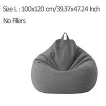 빈백 1인용빈백쇼파 쇼파 쿠션 의자 Bean Bag Sofa Chair no filler 천 안락 좌석 beanbag 대형 Beanbag 봉제 수납 성인 70*80cm 소파, 10 L Gray