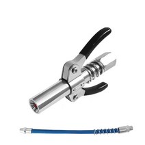 구리스주입기 그리스 건 커플러 10000 PSI NPTI8 고압 노즐 펌프 자동차 주사기 윤유 팁 수리 액세서리, [06] black with hose