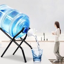 생수통거치대 생수통펌프 캠핑용 워터저그 사무실용 접이식 5 갤런 물병 주전자 디스펜서 쿨러 스탠드 랙 홀더 55mm 노즐 밸브 나무 스틱 세트