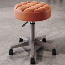 회전 스툴의자 미용 진료 진찰 실험실 네일 시술의자 보조 화장대 의자, 주황색빵-회색봉-스크래치방지무음휠