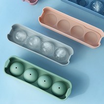 국내제작 실리콘 아이스볼 얼음몰드 4구 얼음틀 얼음 트레이 실리콘몰드 미니 왕 원형 왕구슬 하이볼 둥근 칵테일 빅볼 제빙기 아이스트레이 구슬 실리콘얼음틀 왕얼음틀, 블루