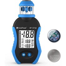 H HOLDPEAK 홀드피크 디지털 풍속계 휴대용 HVAC CFM HP-876A(블루 시스 포함) 풍속/온도 0.7~42m/s 컵 실외용 최대/최소/AVG 풍속 슈팅, Blue