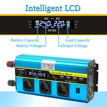 순수정현파 인버터 가정용인버터 LY-3060V3 지속출력3000W 최대출력6000W 12V 24V 캠핑용 차박용 3코드