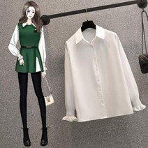 LF62400 코디 출근룩 손목 주름 카라 블라우스 셔츠빅사이즈조끼 빅사이즈니트조끼 니트조끼 롱니트조끼 베스트 Vest 봄조끼 가을조끼 겨울조끼 여자니트조끼 여