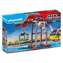 PLAYMOBIL City Action 70770 갠트리 크레인컨테이너 제어 모듈 회전 및 슬라이딩 캐빈 기타 액세서리 포함 4년 이상