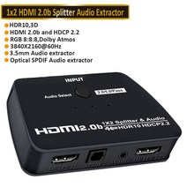 HDMI 케이블 연장 리피터 미니 모니터선 증폭기 컴포넌트 2023 의 4K HDMI 분배기 1x2 오디오 추출기 1 in, 04 ZY-HS20F_04 AU Power Plug