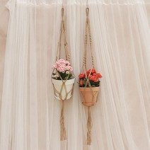 가꿈 마끈 마크라메 행잉플랜트 벽장식 월행잉 화분걸이, B type