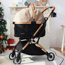 원프로펫 로얄패밀리 반려동물유모차 양대면 분리형 개모차 소형 중형 강아지유모차 애견유모차 반려견유모차, 골드