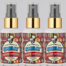 스멜리(SMELLY) 화장실용 탈취제 방향제 토일렛퍼퓸 어썸그레이프프룻 55ml, 3병