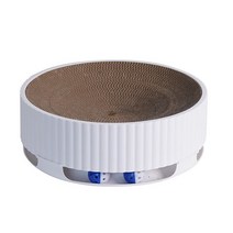 고양이 스크래처 캣타워 애완 동물 트랙 크로노 컴퍼스 고양이 스크래치 보드 발톱 등반 프레임 둥근 배변, 01 White