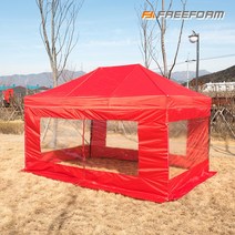 프리폼 캐노피천막 3X4.5 풀세트 야외 실내 행사용 텐트 포장마차 테라스 바람막이 그늘막 옥상, B투명풀 3X4.5 진청, 1개