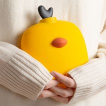 살림일기 실리콘 보온 물주머니 커퍼포함, 보운물주머니 - 옐로우, 1개