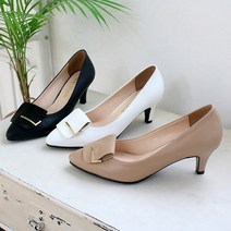 여성 빅사이즈 스틸레토 사각장식 정장 미들힐 펌프스 하이힐 구두 6cm 225-265