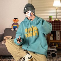 커플 겨울 트레이닝복 가 하이 스트리트 트렌드 편지 인쇄 후드 스웨터 남성과 여성 느슨한 allmatch 재킷 조수 ins 가 옷