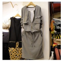 여성 가을 후드 맨투맨 미디롱 원피스 추동 루즈핏 85호 BLwfn3x2