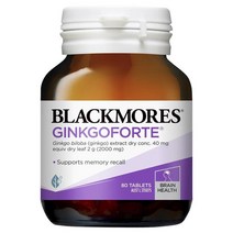 New ZeaLand직구 블랙모어스 Ginkgo 빌로발라이드 Forte 2000mg 글루텐없음 은행나무 잎 80tab 1Pack, 수량, 상세참조